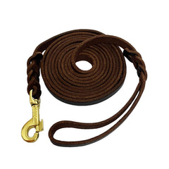 LWBMG long leather leash 10ft for precise training and relaxed walks