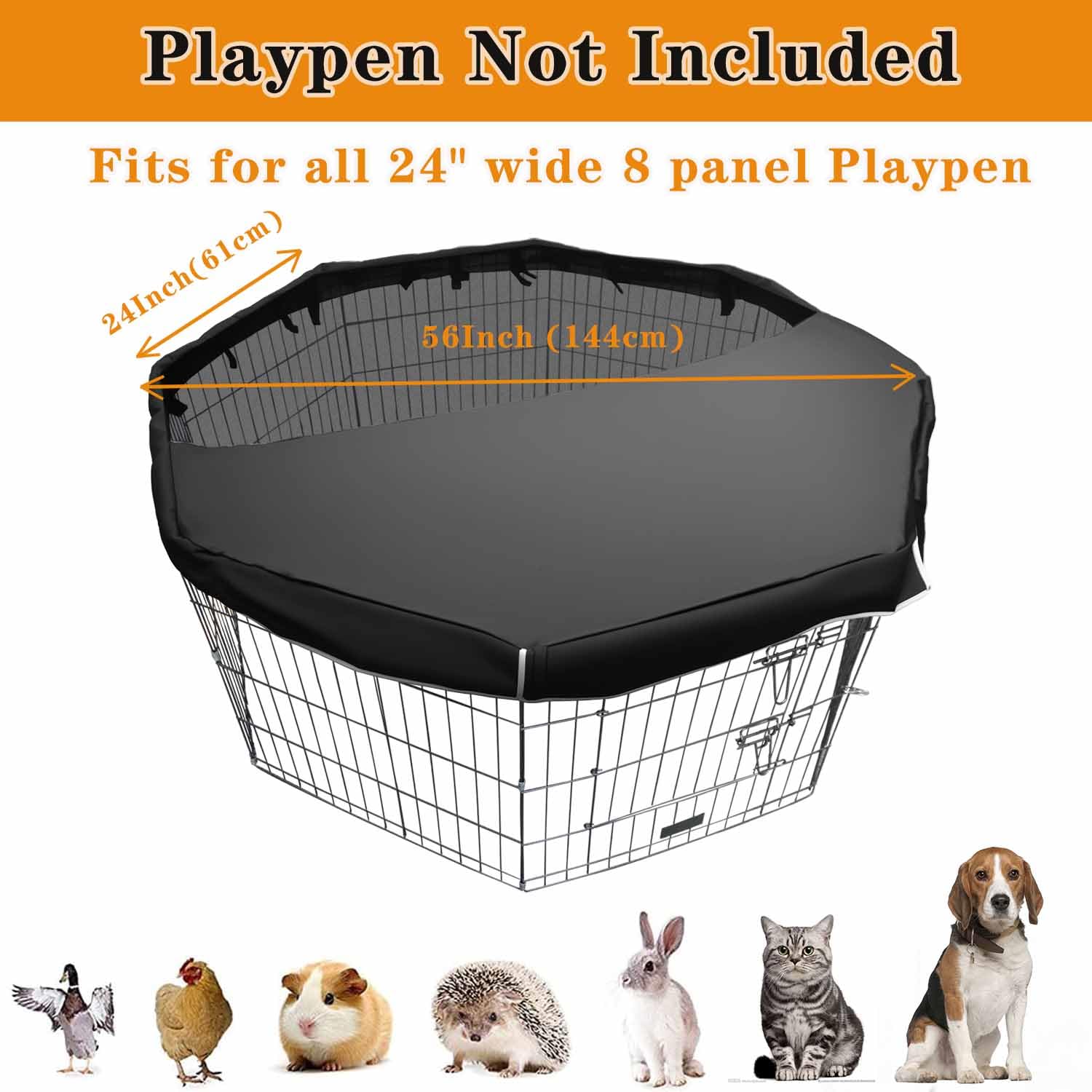 LWFCOEE dog pen cover velcro securing around pen rails.