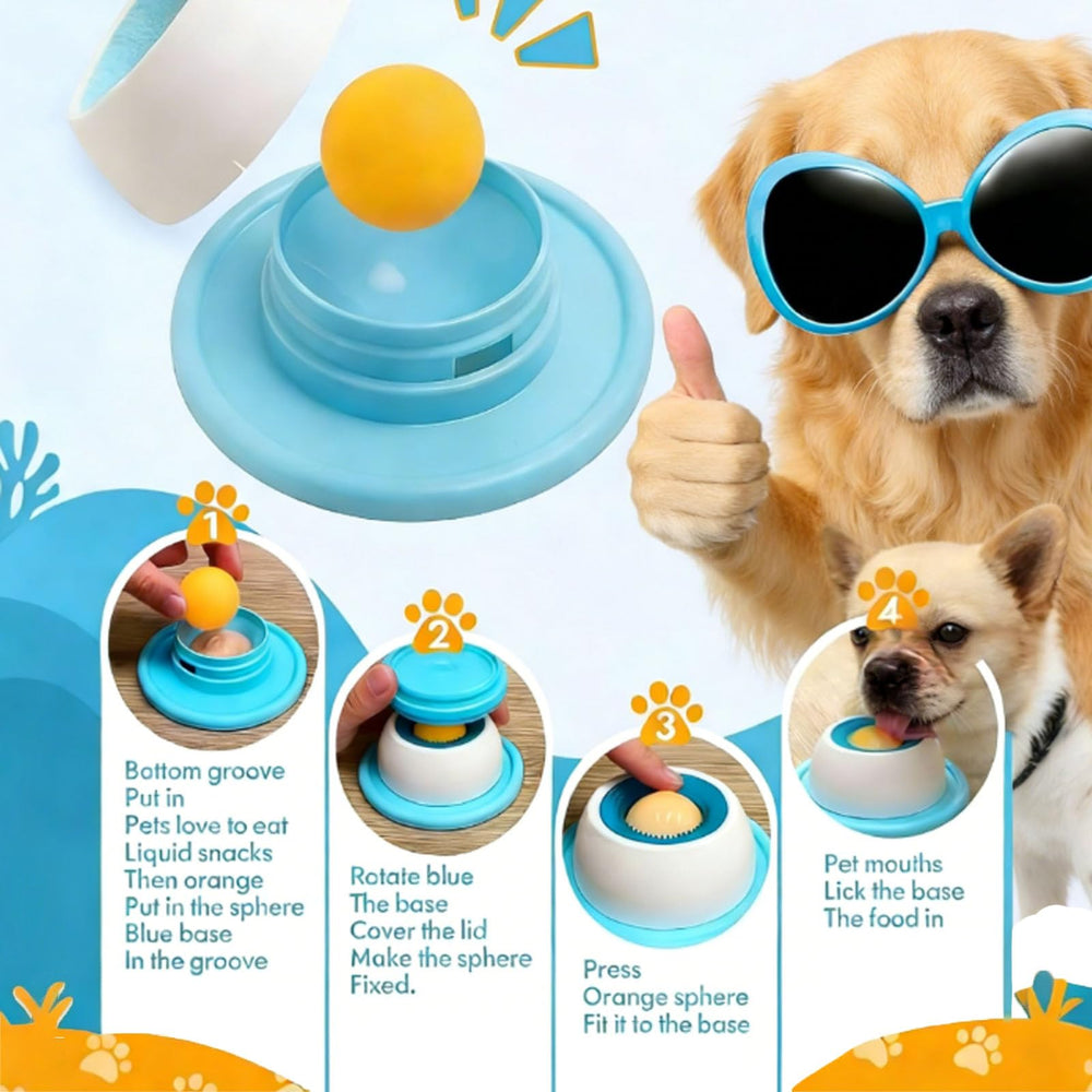 LWPFSD Blue color dog bowl highlights design for post-op nutrition.