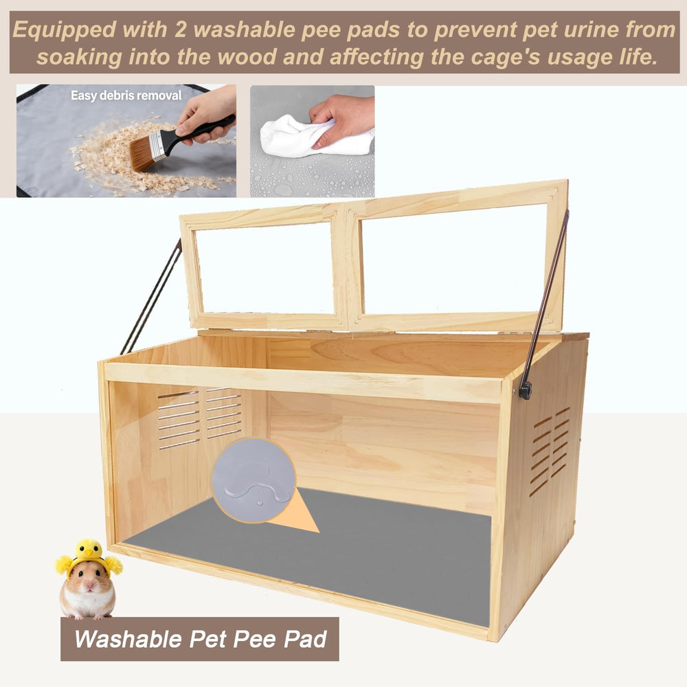 LWYMX wooden hamster cage features easy cleaning access for quick maintenance.