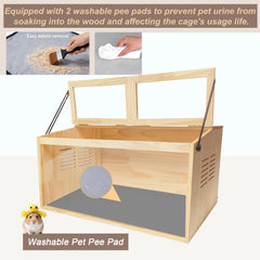 LWYMX wooden hamster cage features easy cleaning access for quick maintenance.