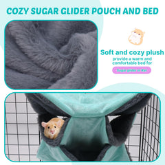 LYART pet cage hanging bed with hooks ensures secure attachment.