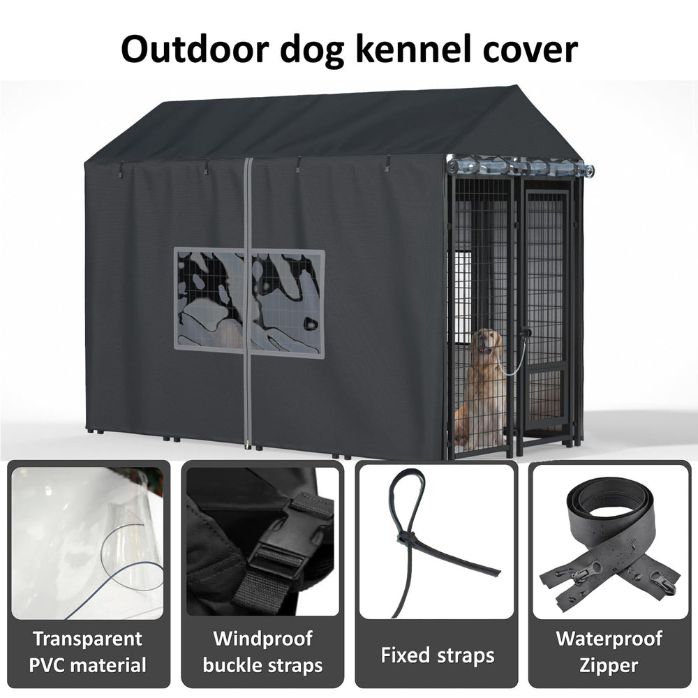 LYBOSH kennel cover front door window PVC lets light in while guarding against rain.