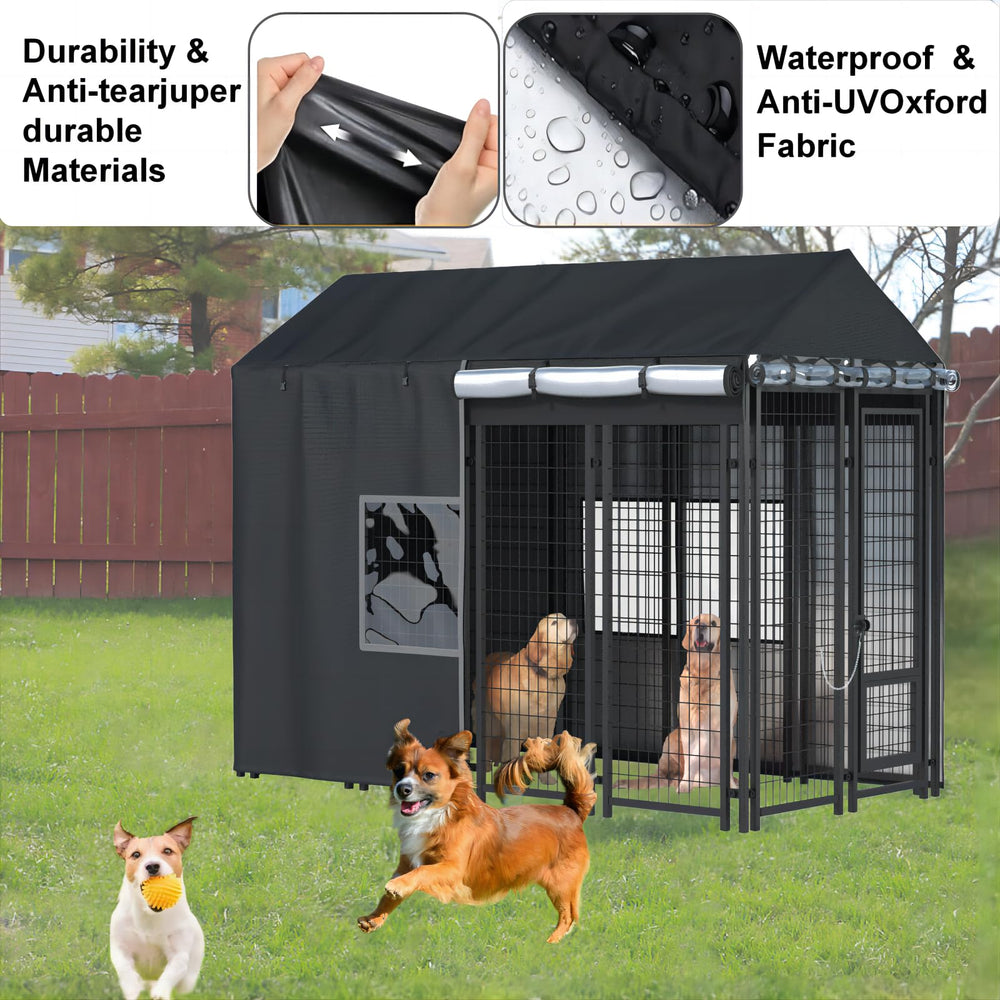 LYBOSH kennel cover mid-zippers enable easy interaction with your dog.