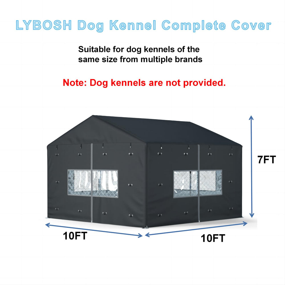 LYBOSH kennel cover full coverage with side zipper enhances weather protection