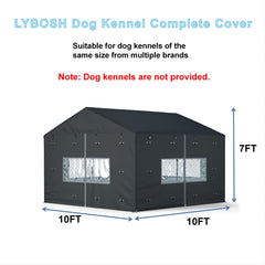 LYBOSH kennel cover full coverage with side zipper enhances weather protection