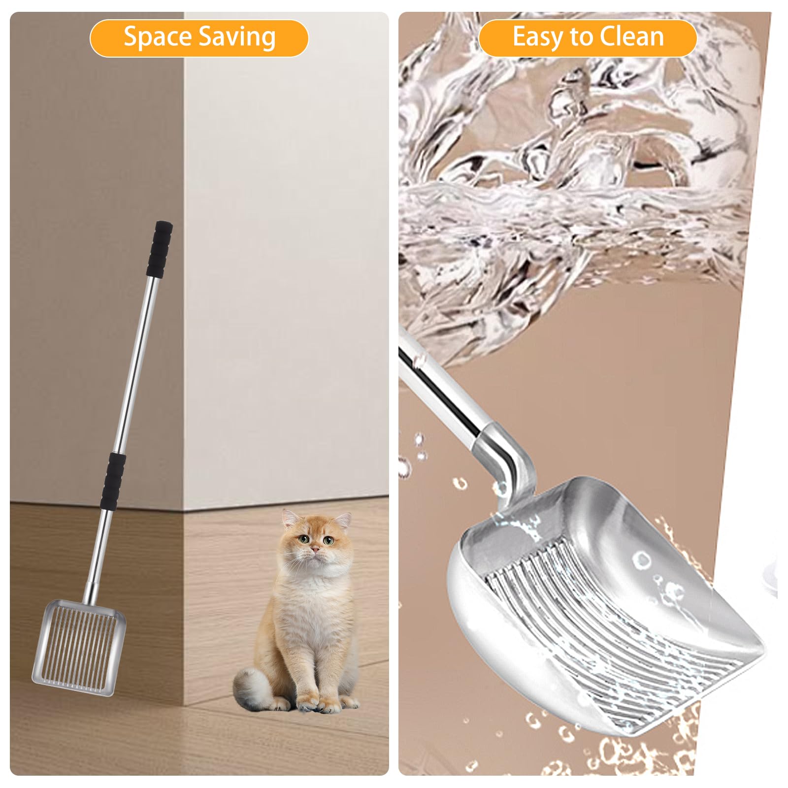 LYCC scoop close-up with foam grip for comfortable scooping.