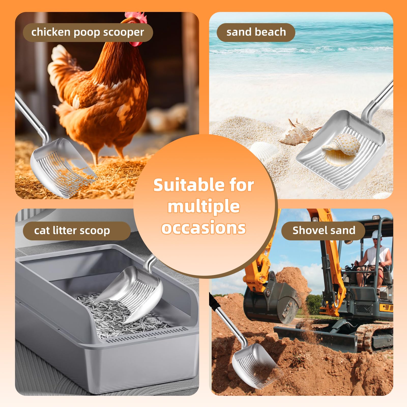 LYCC cat litter scoop in versatile setup for multiple uses.