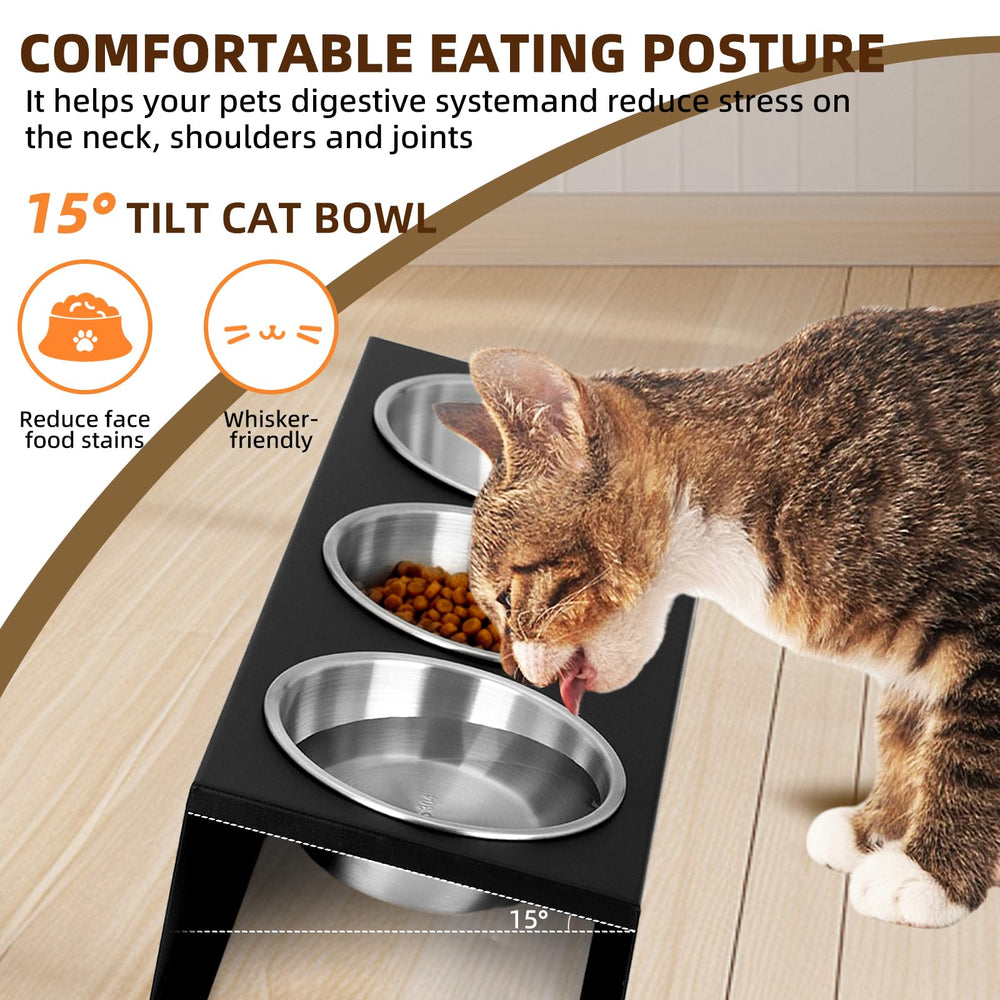 LYCC raised feeder base with anti-slip silicone feet keeps bowls steady.