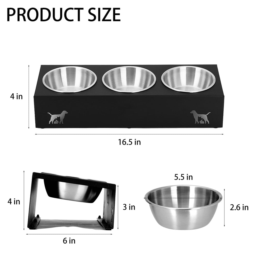 LYCC three-bowl set supports dry, wet, and water meals for multi-cat homes.