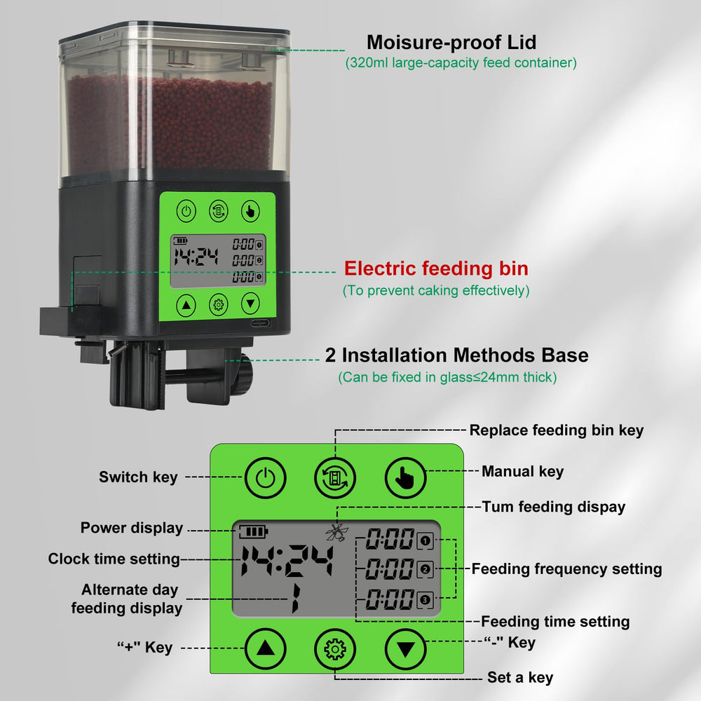 Lychee automatic fish feeder two-rings design supports stable meal distribution.