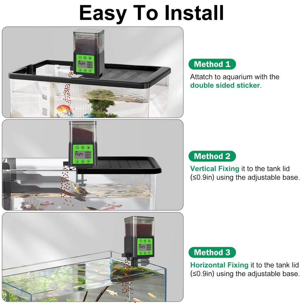 Lychee automatic fish feeder in-use during vacation demonstrates reliable care.