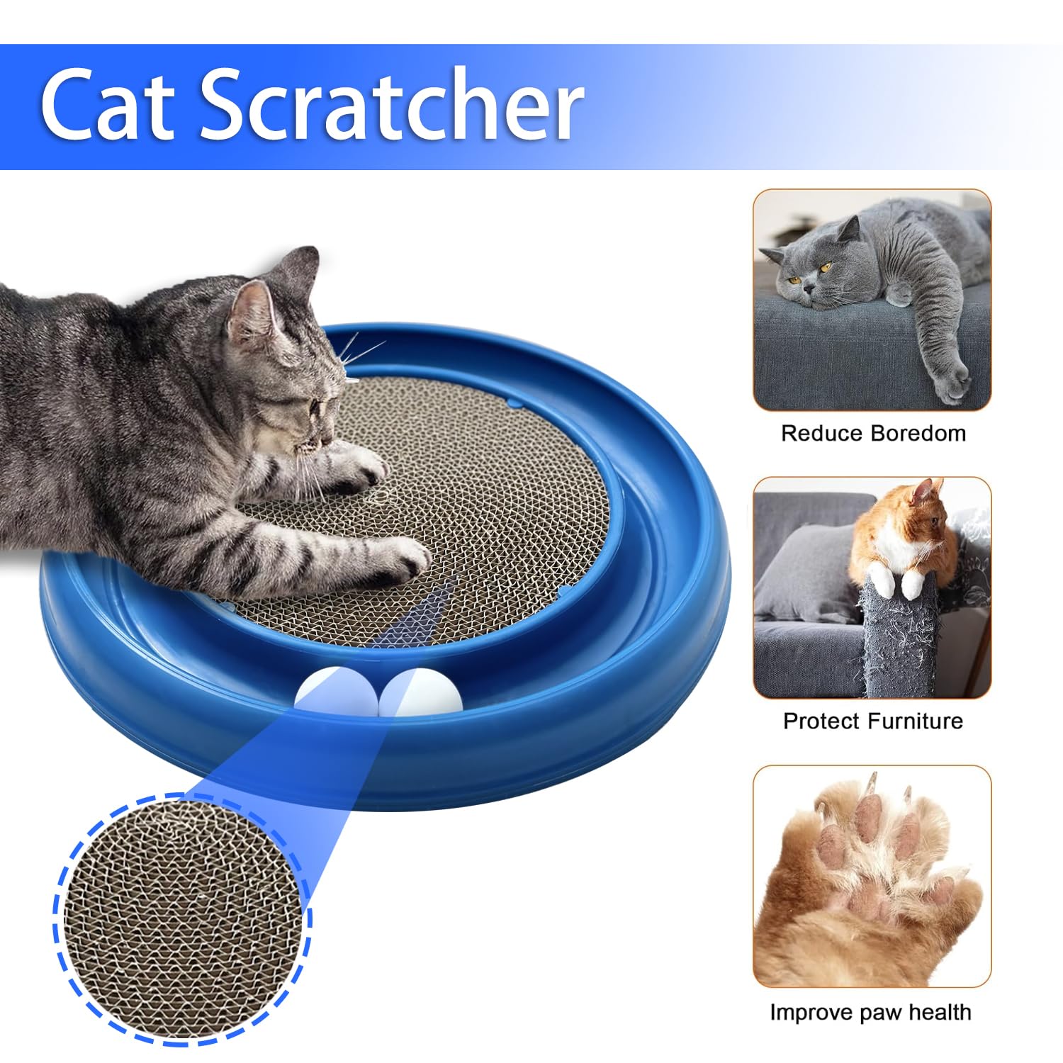 LYCTDD cat scratching board base and refill, protects furniture while scratching