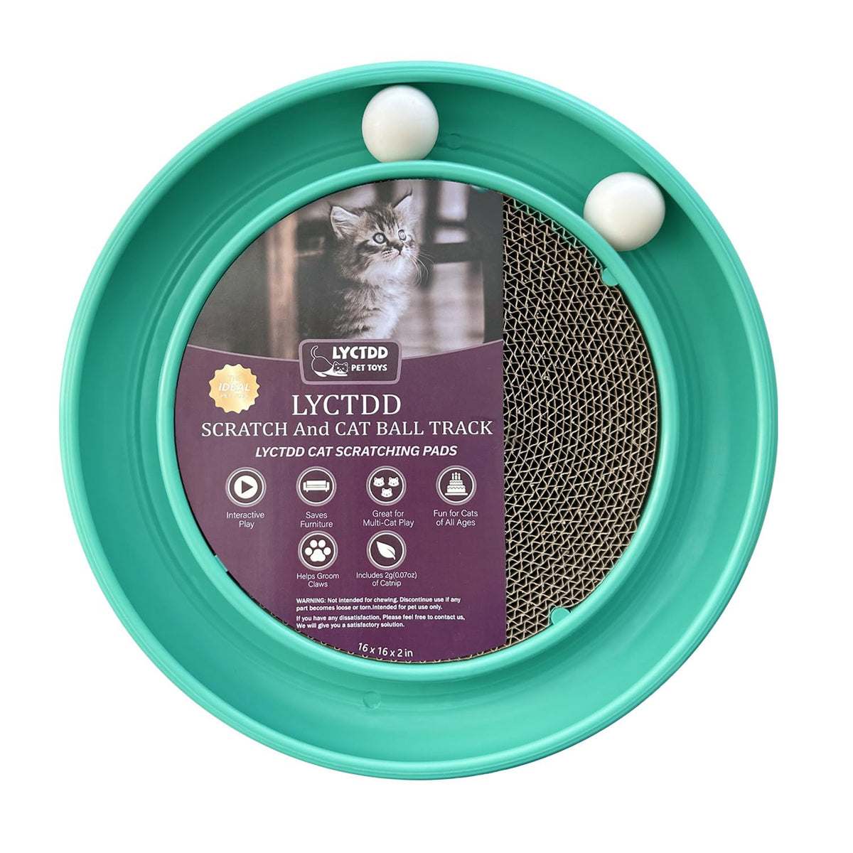 The LYCTDD interactive cat ball track in green provides engaging indoor play.