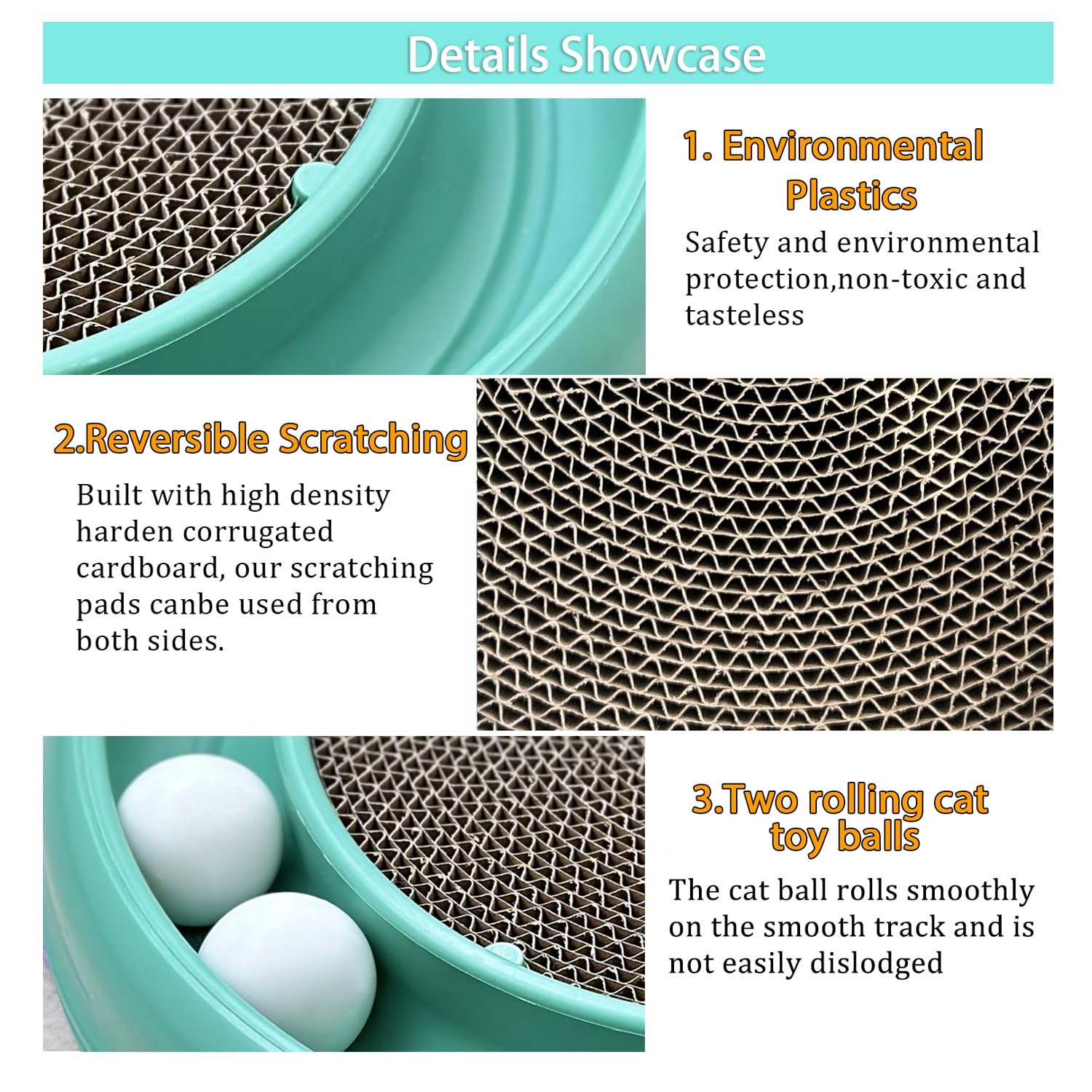 The LYCTDD round cat scratcher base close-up highlights durability.