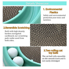 The LYCTDD round cat scratcher base close-up highlights durability.