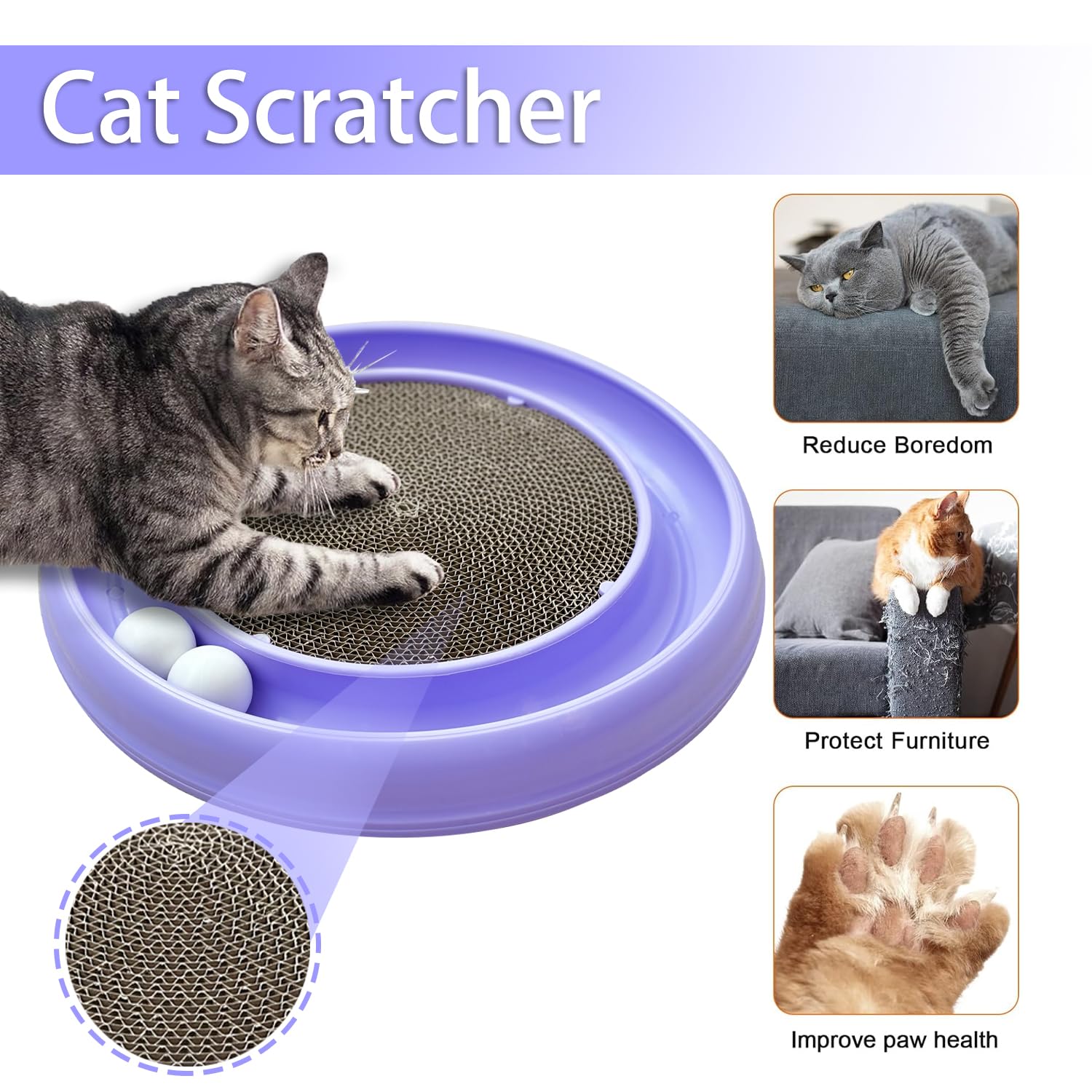 LYCTDD Round Scratcher Refill fits the board and keeps claws healthy.