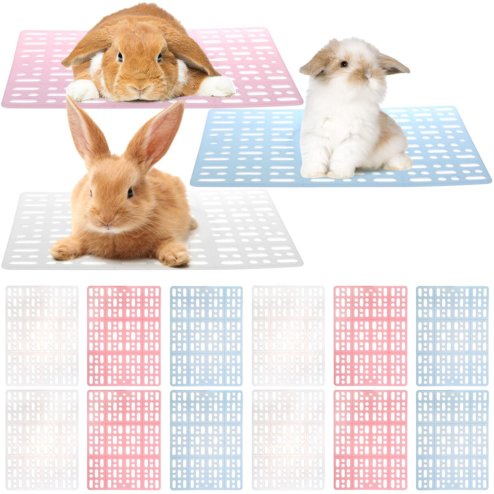 Lyellfe rabbit cage mat 12-pack in colorful set protects cages and reduces mess.