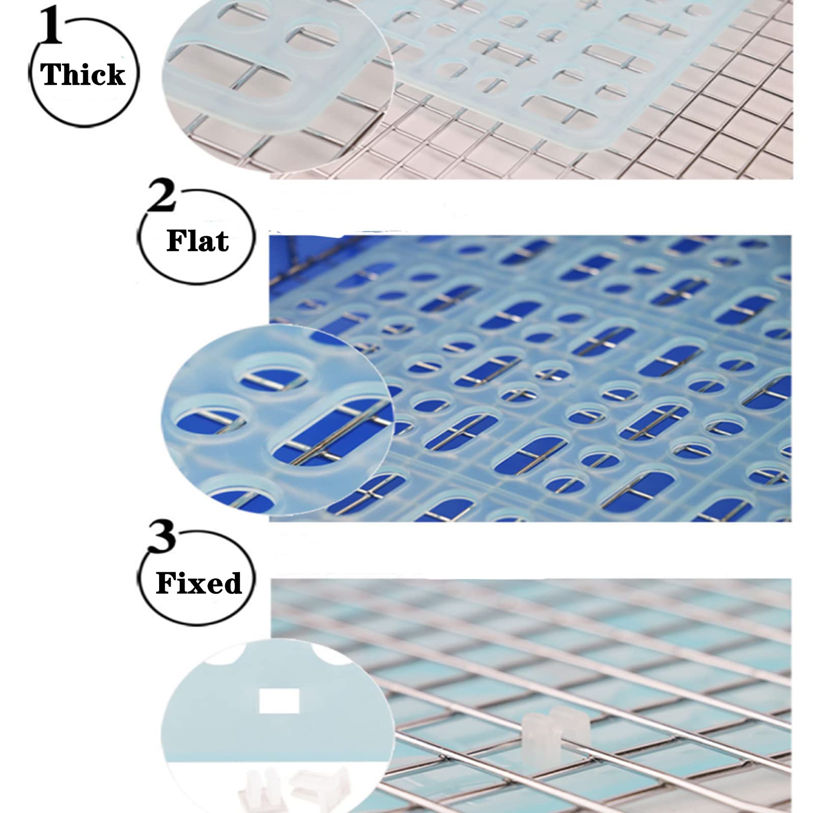 Lyellfe rabbit cage mat-snap-joint-attachment keeps mats secure on wire.