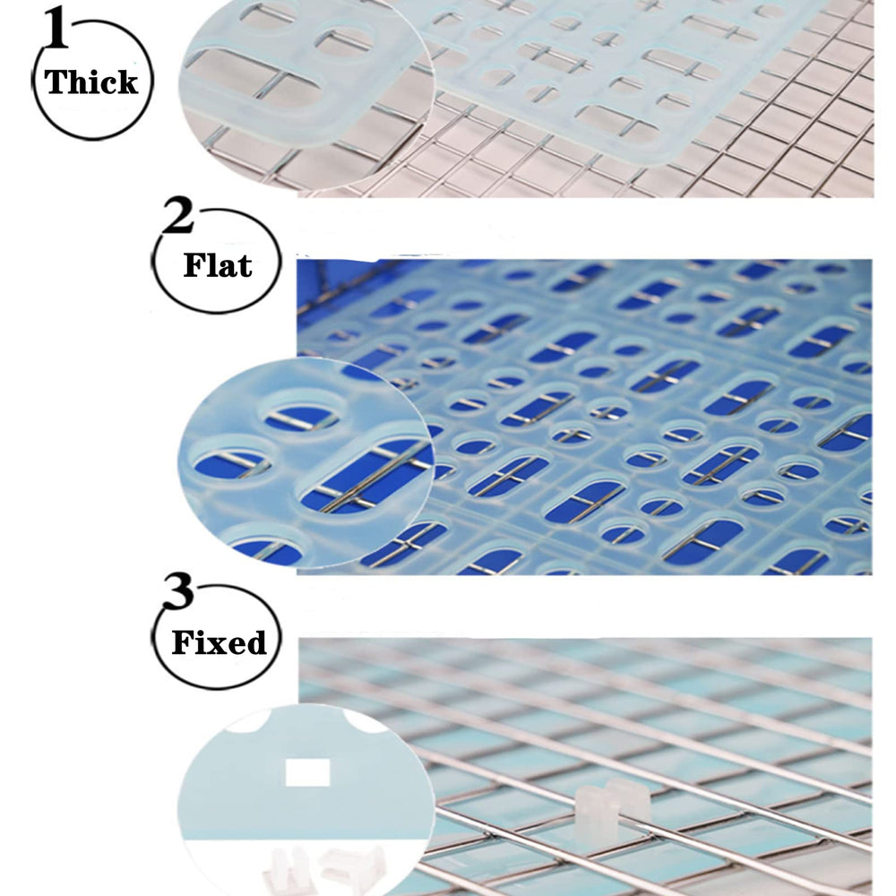 Lyellfe rabbit cage mat-snap-joint-attachment keeps mats secure on wire.