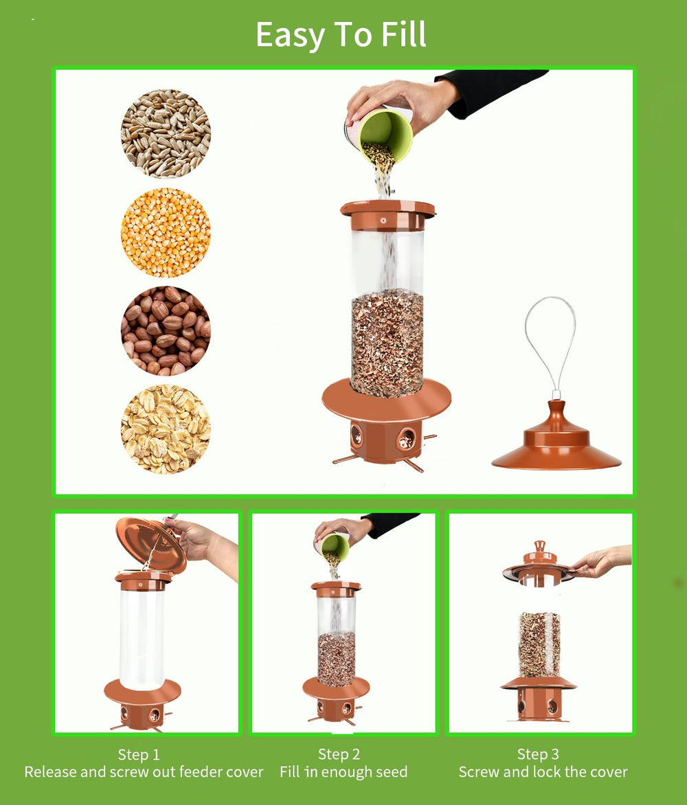 LYKENTOR chew-proof metal construction keeps the feeder sturdy against curious wildlife.