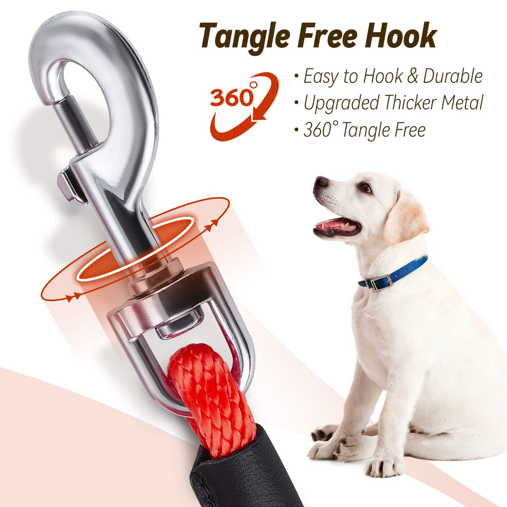 Lynxking Check Cord Dog Leash with 360-degree rotating clasp for smooth, snag-free training.