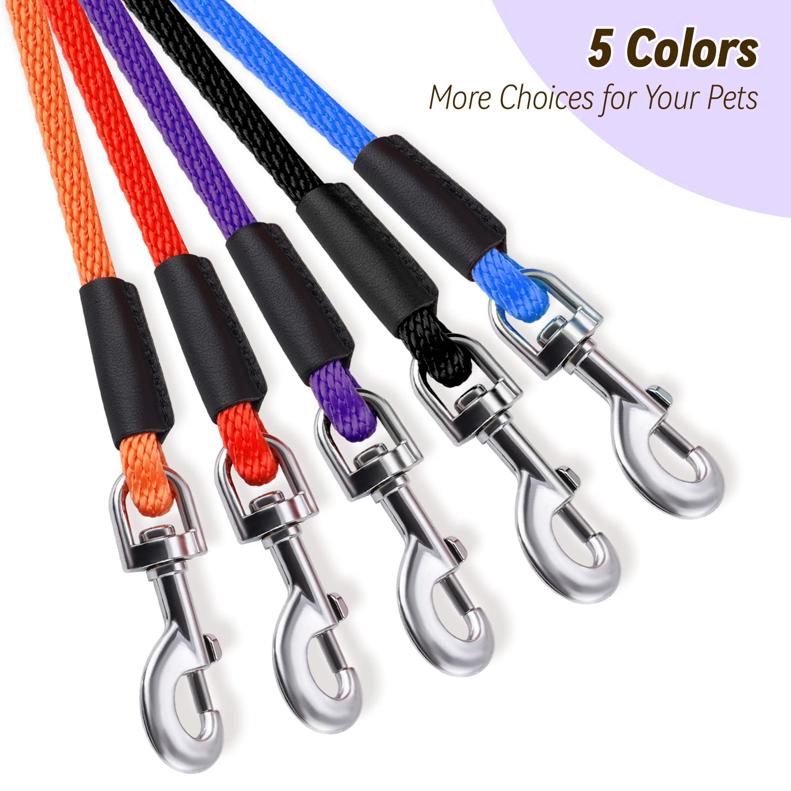 Lynxking Check Cord Leash soft double handle provides comfortable grip