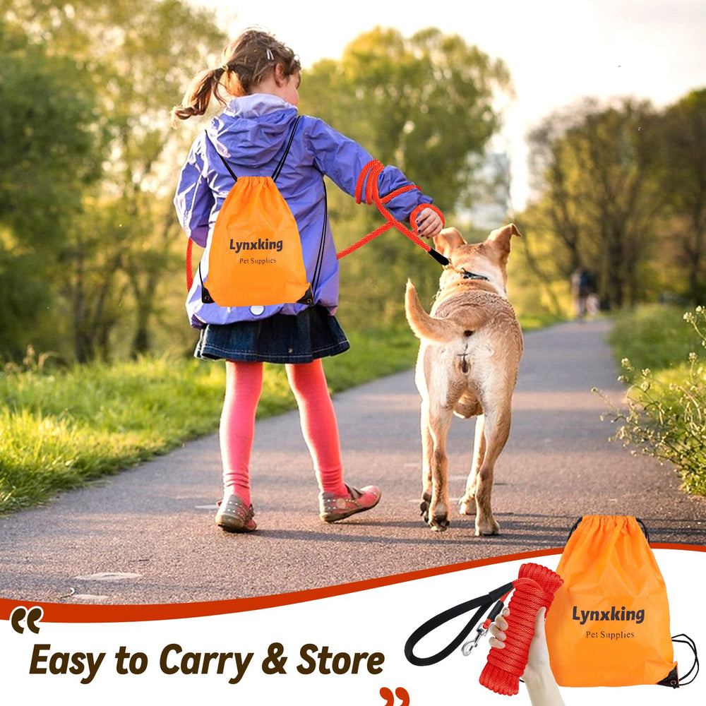 Lynxking Check Cord Dog Leash with soft double-layer handle for comfortable long sessions.