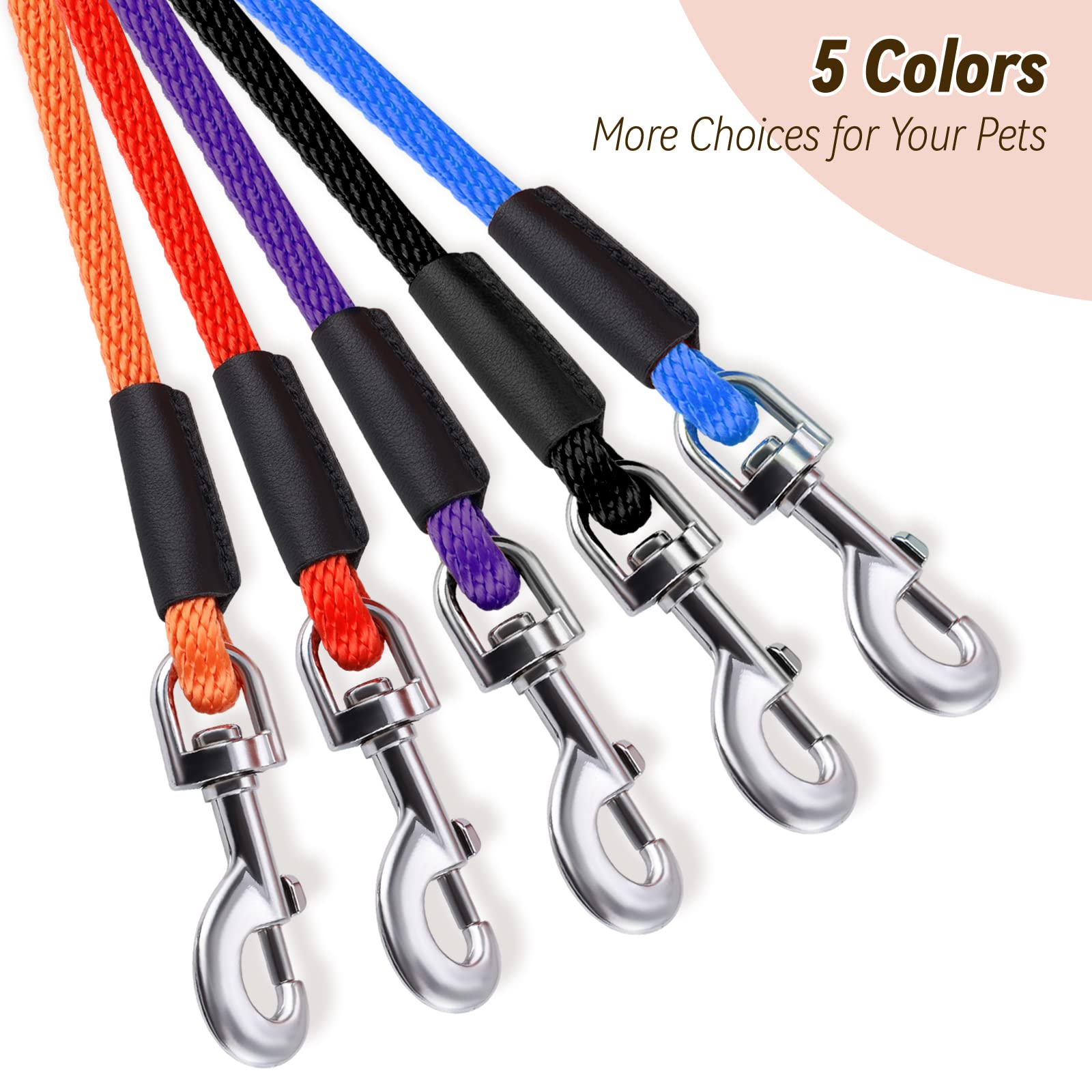Lynxking Check Cord Dog Leash rope floats and stays visible during water play.