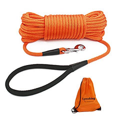 Lynxking Check Cord Leash 10ft orange in use for training and recall control