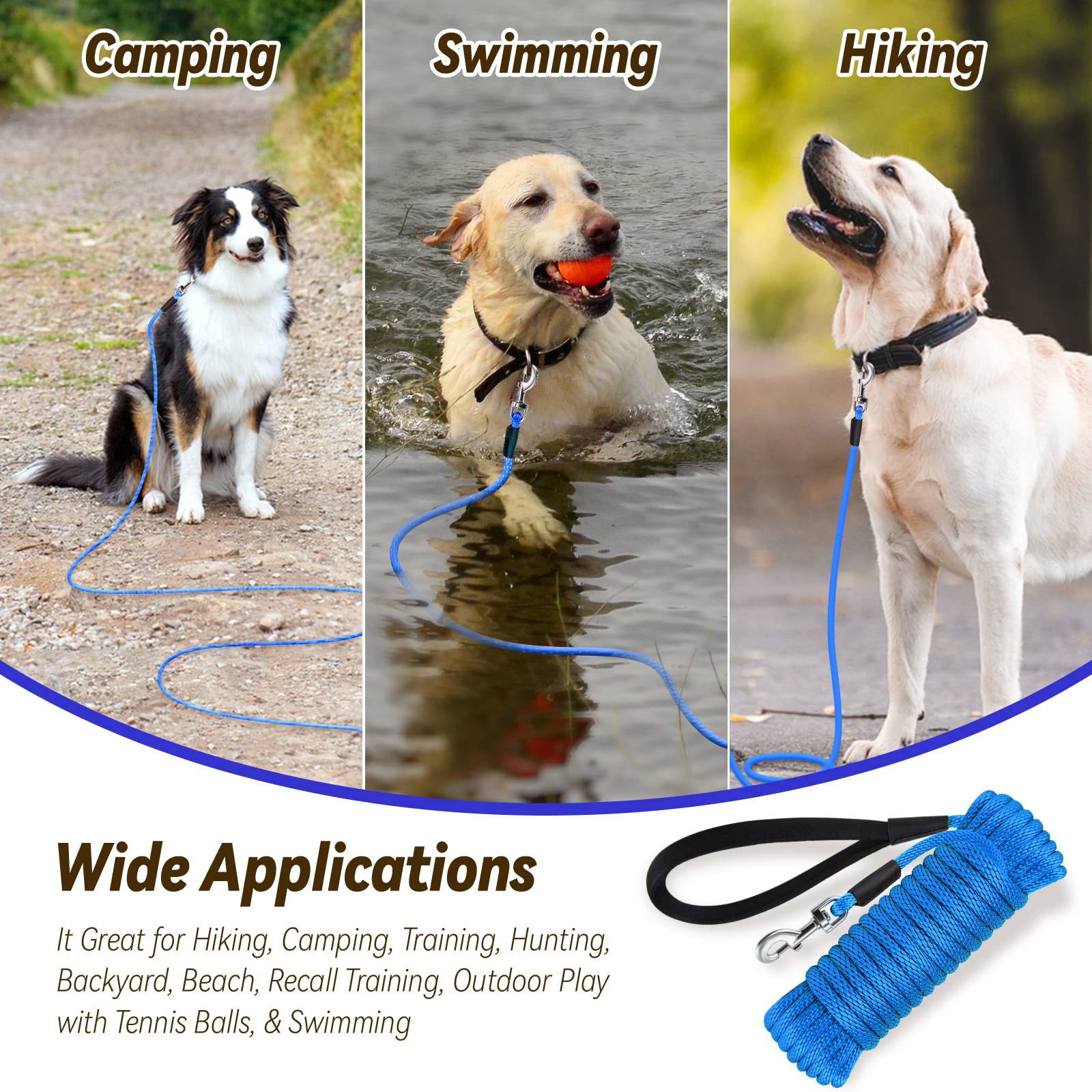 Lynxking Check Cord Leash blue in-use training scenario.
