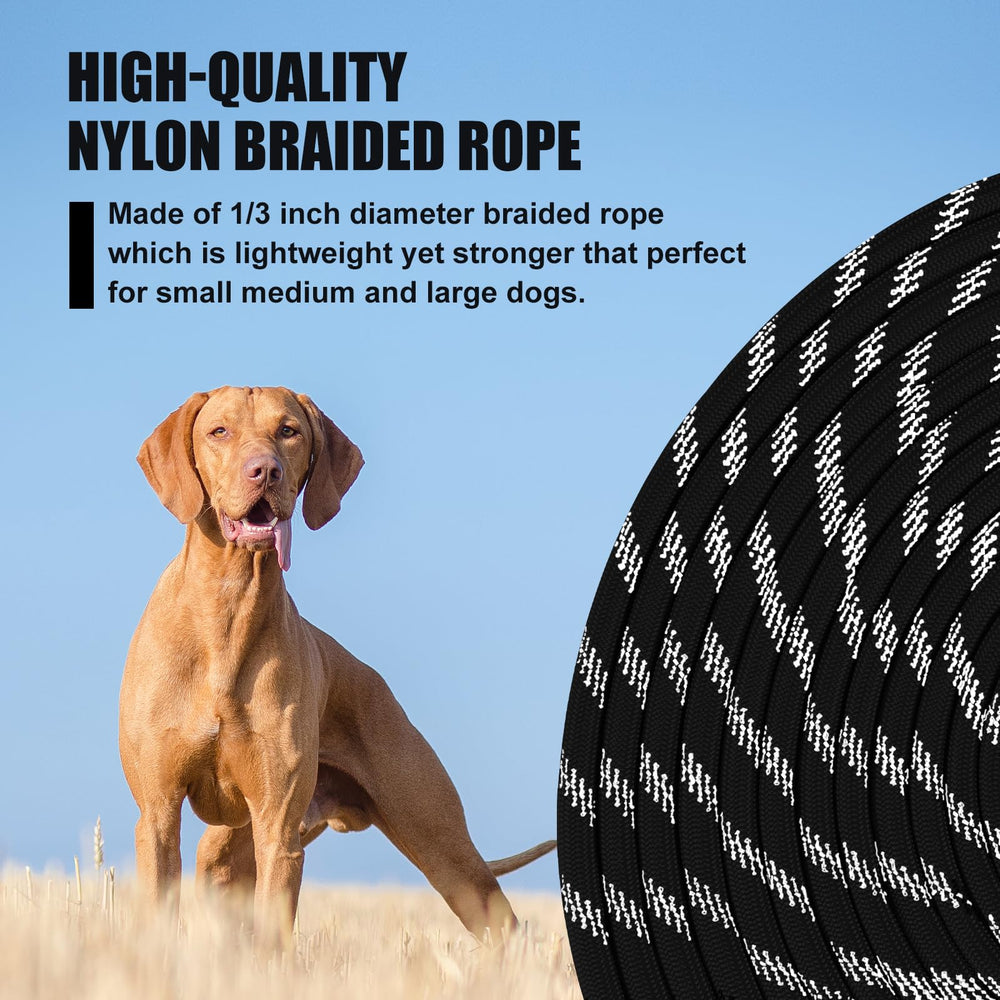 Lynxking Long Dog Leash 50ft length offers flexible training space.