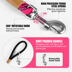 Lynxking long dog leash 50ft pink provides extended reach for safe recall and exploration.
