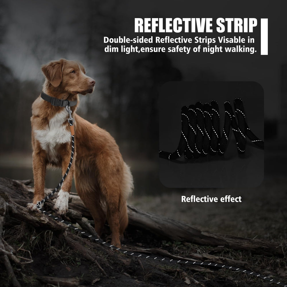 Lynxking Long Dog Leash heavy-duty-rope delivers durability for outdoor use.