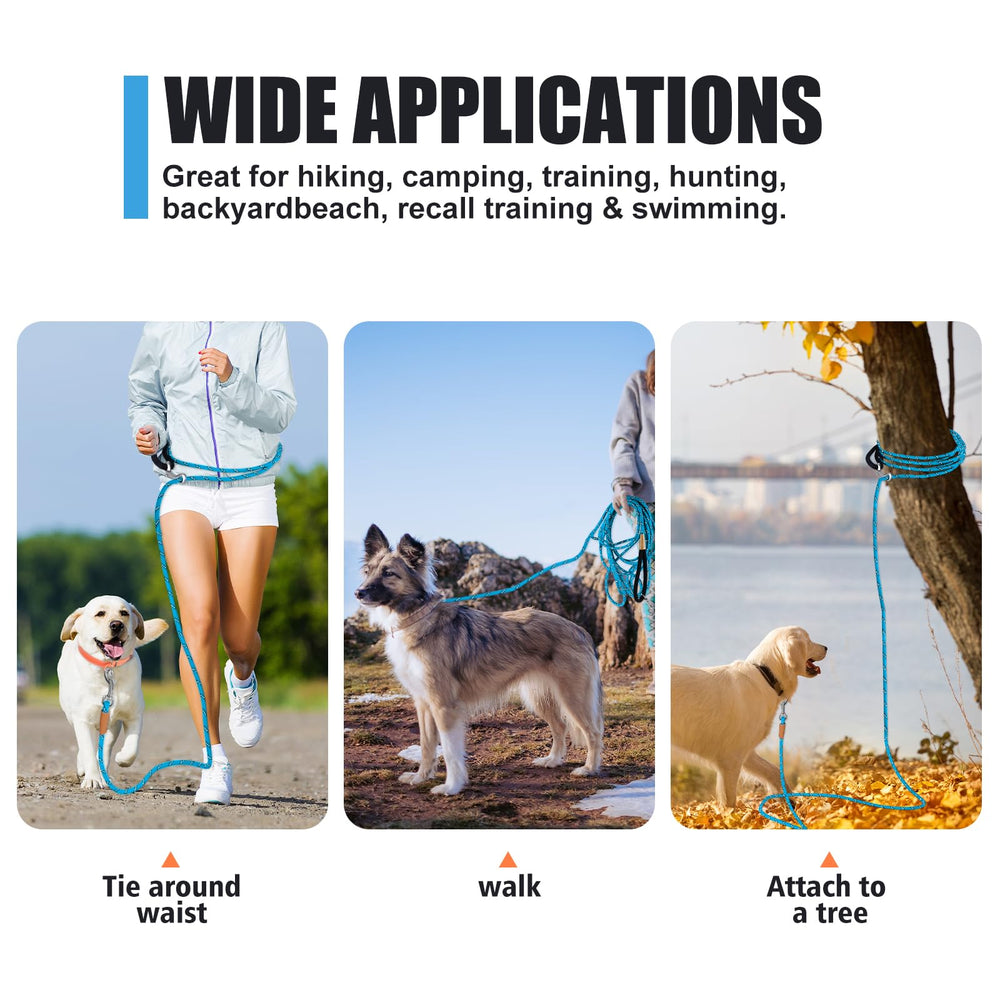 Lynxking light blue leash improves visibility during daytime walks.