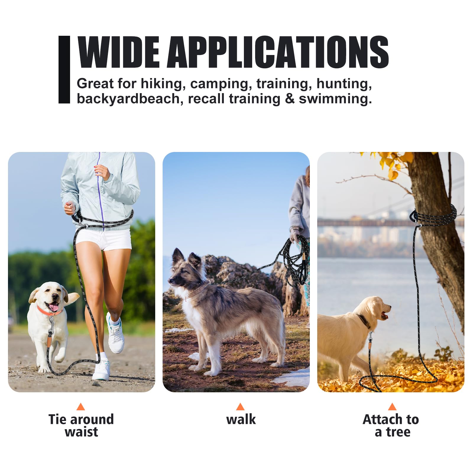 Lynxking Long Dog Leash for outdoor walking and training.