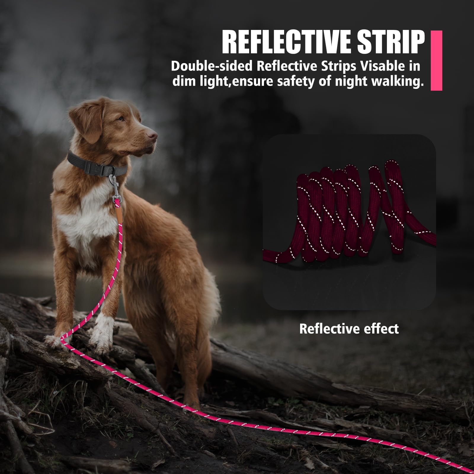 Lynxking padded-handle leash offers comfortable grip during long walks and training sessions.