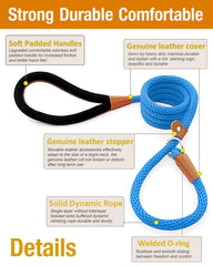Lynxking padded-handle slip lead provides comfortable grip during walks.