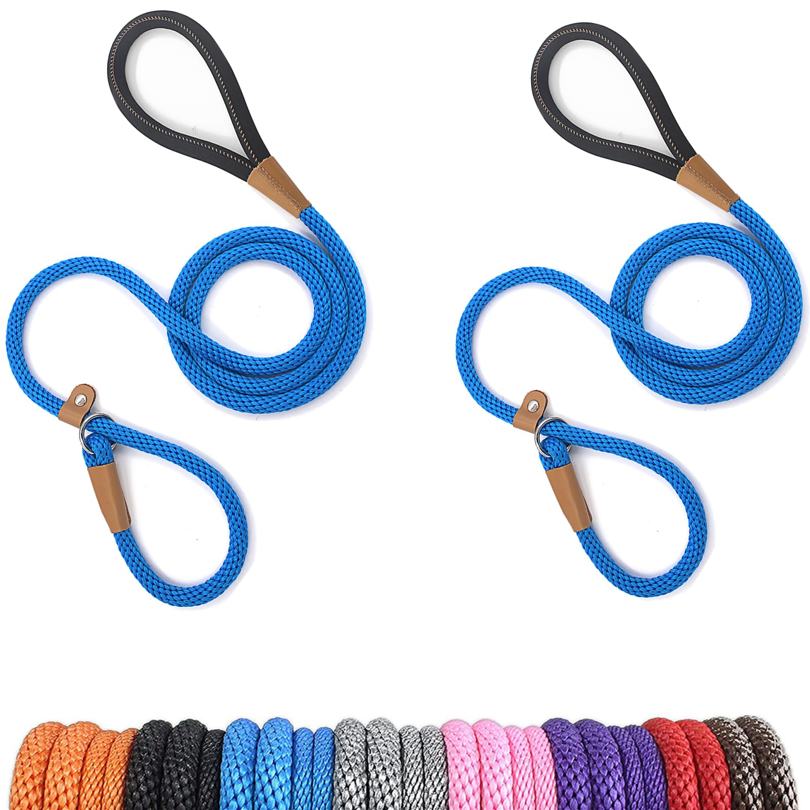 Lynxking training leash 2-pack with adjustable loop for simple on-off use.