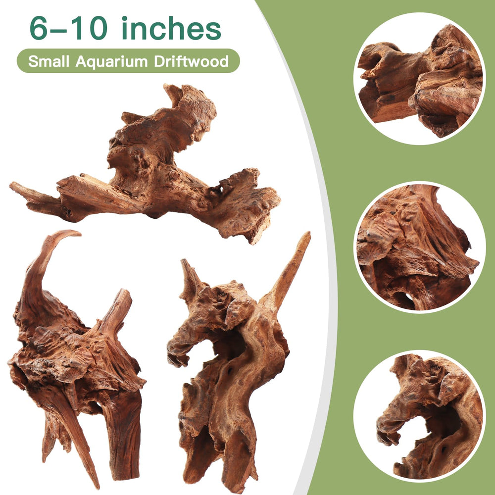 LYPHARD AQUARIUMS driftwood branch close-up highlights sturdy sinking wood for stable decor
