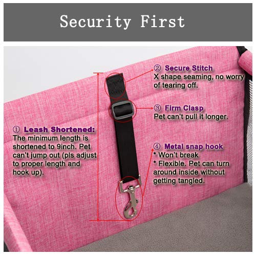 Lyricalife Pet Car Seat features seat-belt-loops for flexible attachment.