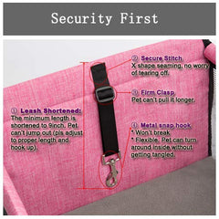 Lyricalife Pet Car Seat features seat-belt-loops for flexible attachment.