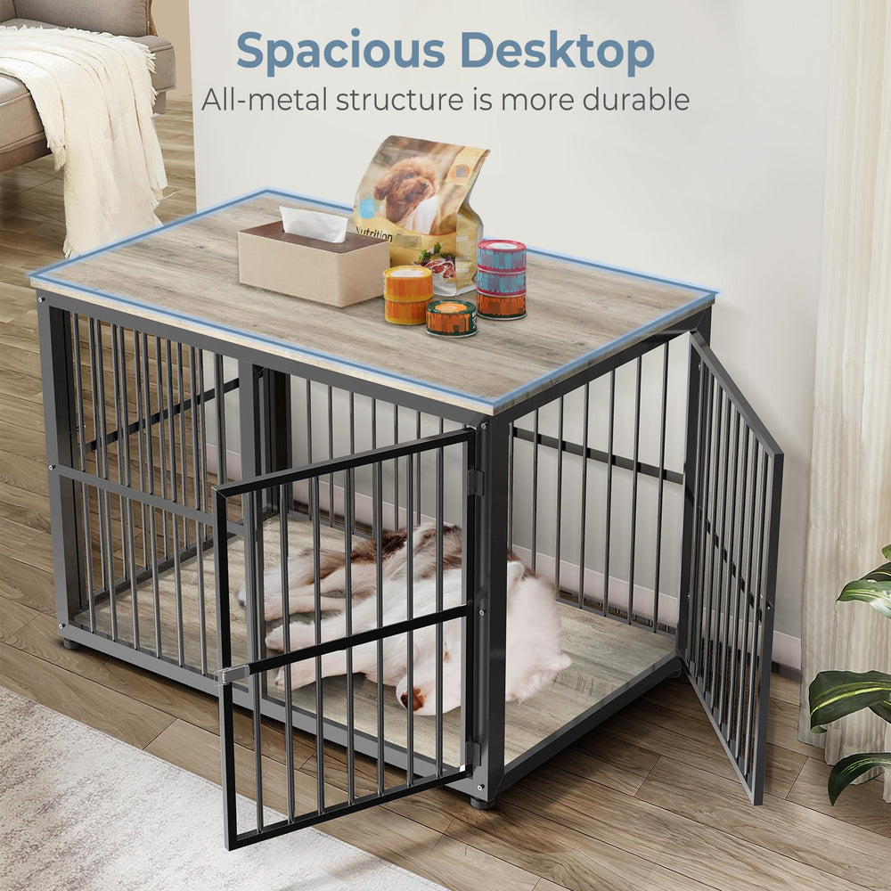 Lyromix 43'' dog crate end table assembly shows modular design for flexible setups.