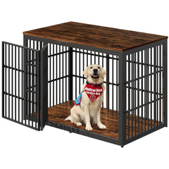 Lyromix 54-inch dog crate front view with foldable door for easy access