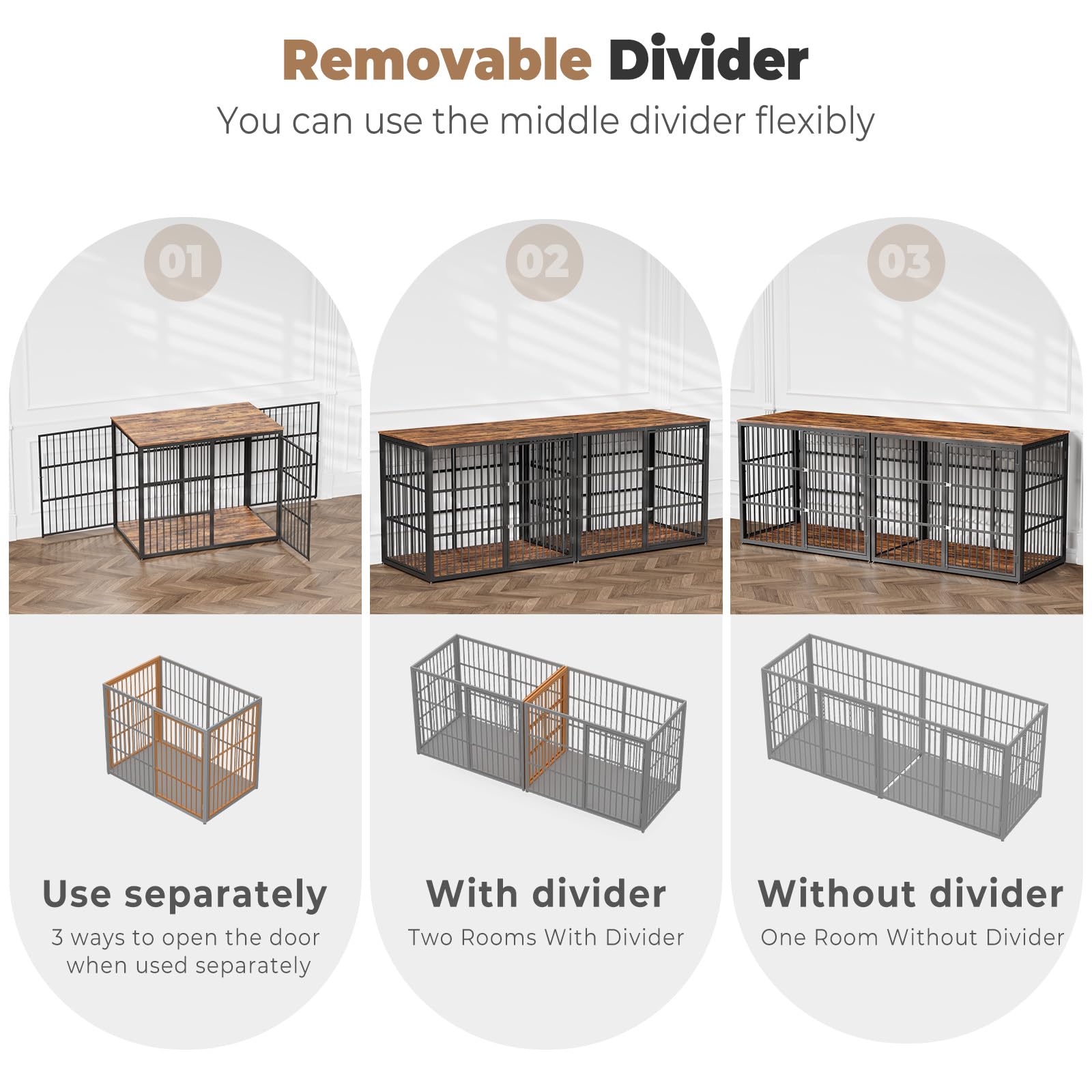 Lyromix sturdy wood and iron construction for durable dog crate