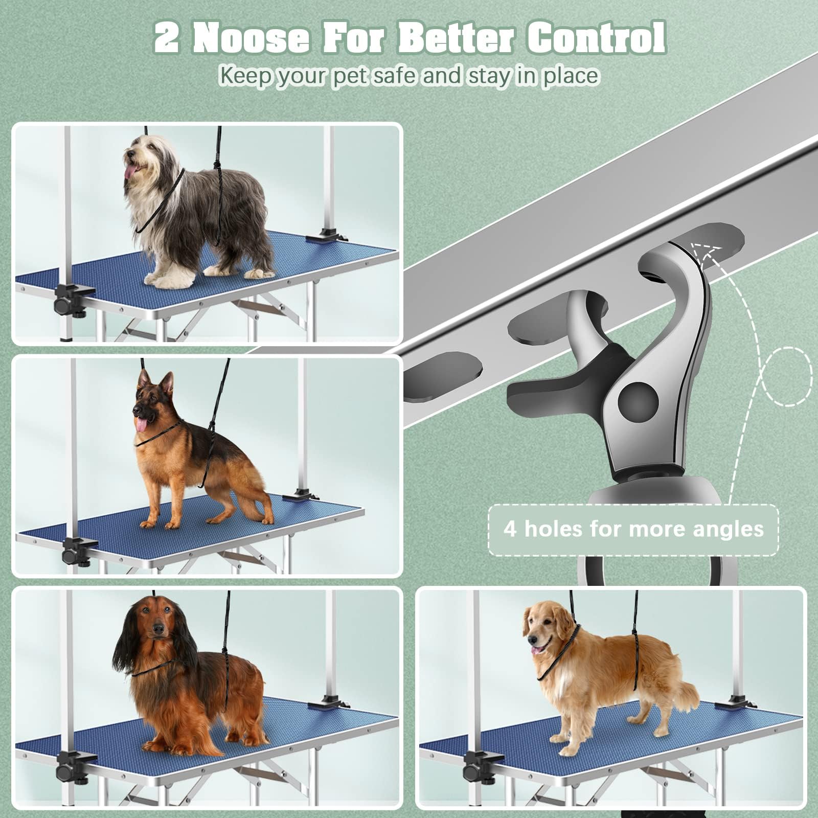 Lyromix grooming table features sturdy legs for stable setup on any floor