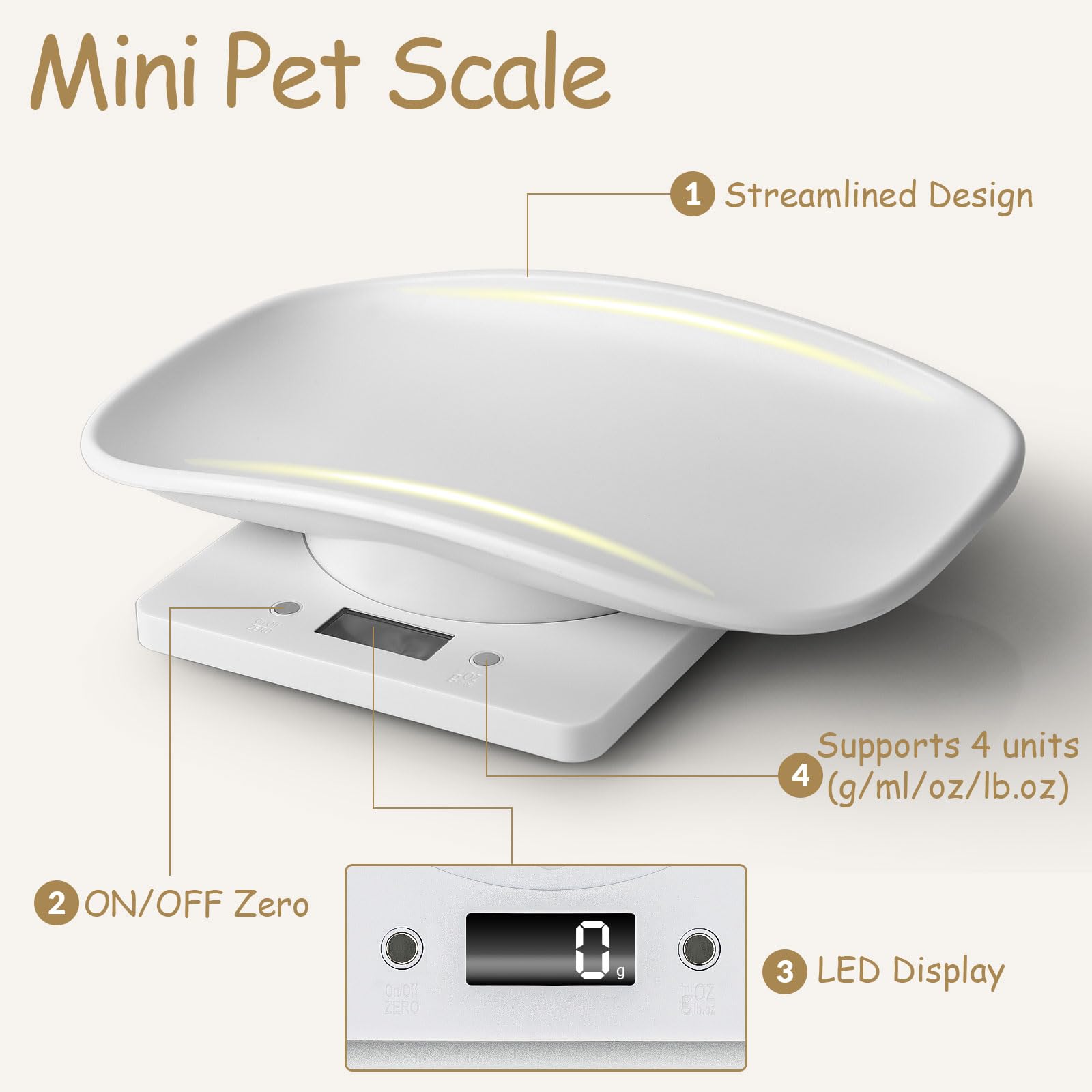 LYTDMSKY Puppy Scale backlit display ideal for night or low light weighing.