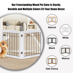 LZRS 2-panel wood dog gate versatile hinge system for multiple angles