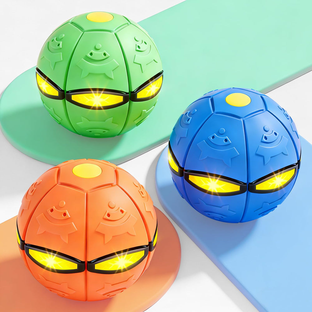 LzzzFZCF magic bouncing doggy disc ball with 6 LED lights for night-time play.