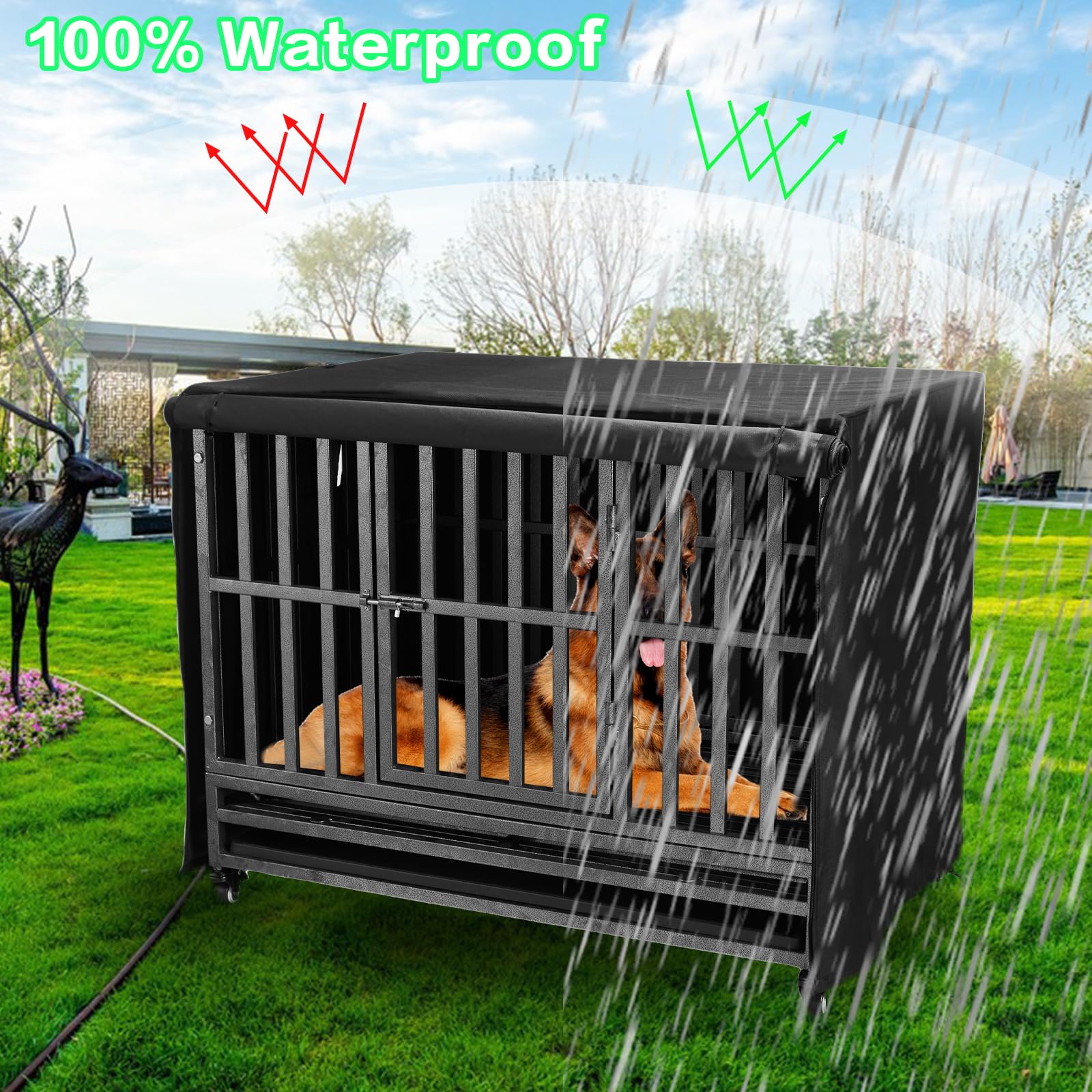 M JJYPET blackout privacy effect on crate cover